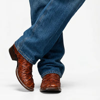 Joe Boots Men's Pirarucu Monster Fish Square Toe Cowboy Boots – Shedron - OriginalWestern.com
