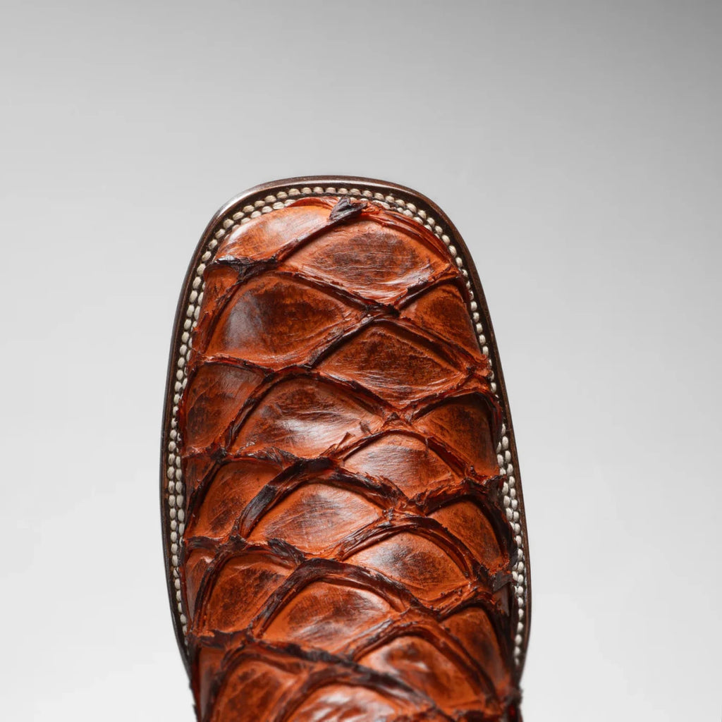 Joe Boots Men”s Pirarucu Monster Fish Square Toe Cowboy Boots–Shedron - OriginalWestern.com