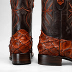 Joe Boots Men”s Pirarucu Monster Fish Square Toe Cowboy Boots–Shedron - OriginalWestern.com