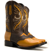 Joe Boots Men”s VE030 Torito Leather Square Toe Cowboy Boot - OriginalWestern.com