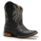 Joe Boots Men”s VE030 Torito Leather Square Toe Cowboy Boot–Black - OriginalWestern.com