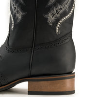 Joe Boots Men”s VE030 Torito Leather Square Toe Cowboy Boot–Black - OriginalWestern.com