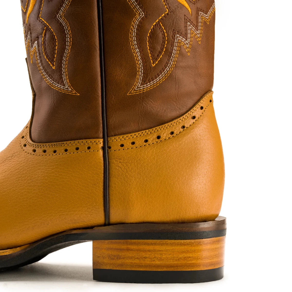 Joe Boots Men”s VE030 Torito Leather Square Toe Cowboy Boot–Tan - OriginalWestern.com