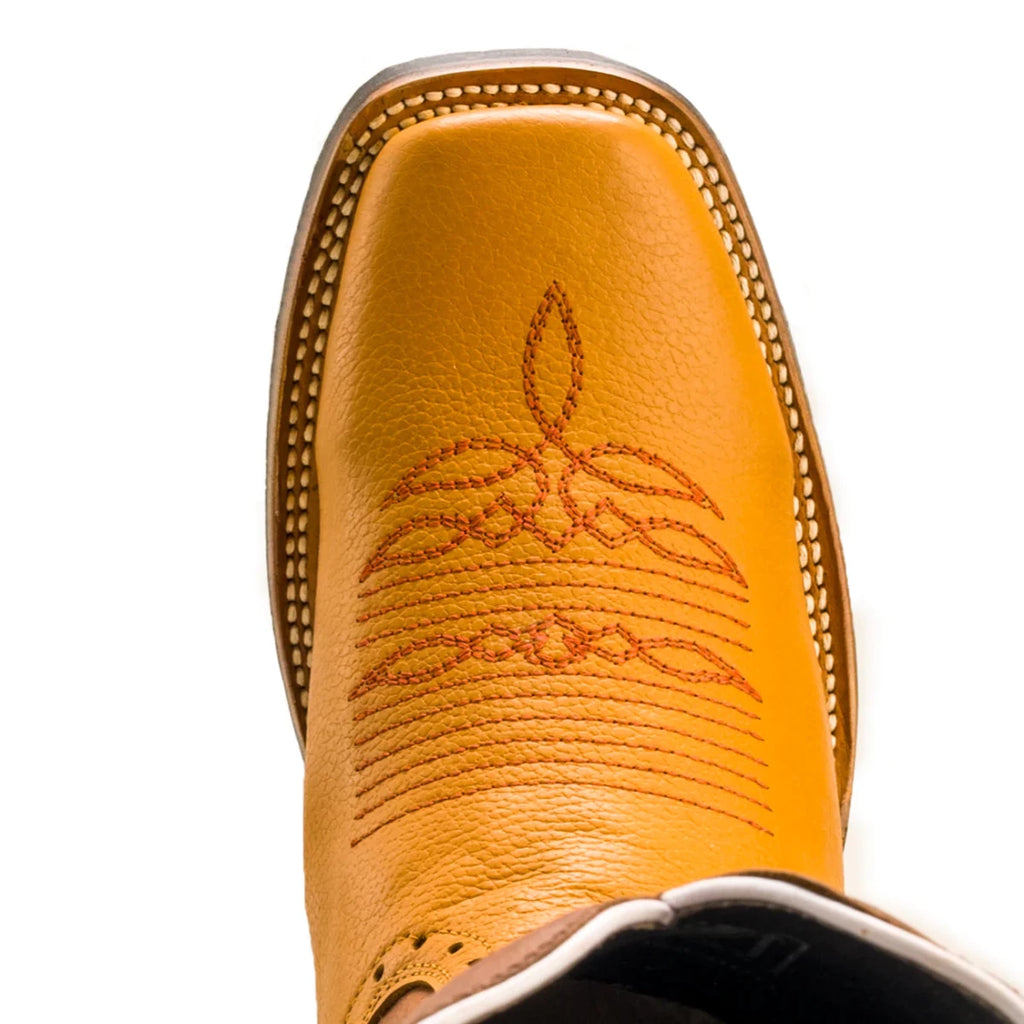 Joe Boots Men”s VE030 Torito Leather Square Toe Cowboy Boot–Tan - OriginalWestern.com