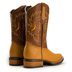 Joe Boots Men”s VE030 Torito Leather Square Toe Cowboy Boot–Tan - OriginalWestern.com