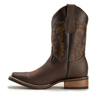 Joe Boots Men”s VE517 Leather Square Toe Cowboy Boot - OriginalWestern.com
