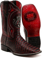 Joe Boots Men's Viper Phyton Print Tribute Square Toe Cowboy Boots – King Red - OriginalWestern.com