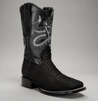 Joe Boots Men”s Viper Phyton Tribute Square Toe Cowboy Boot–Black - OriginalWestern.com