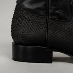 Joe Boots Men”s Viper Phyton Tribute Square Toe Cowboy Boot–Black - OriginalWestern.com