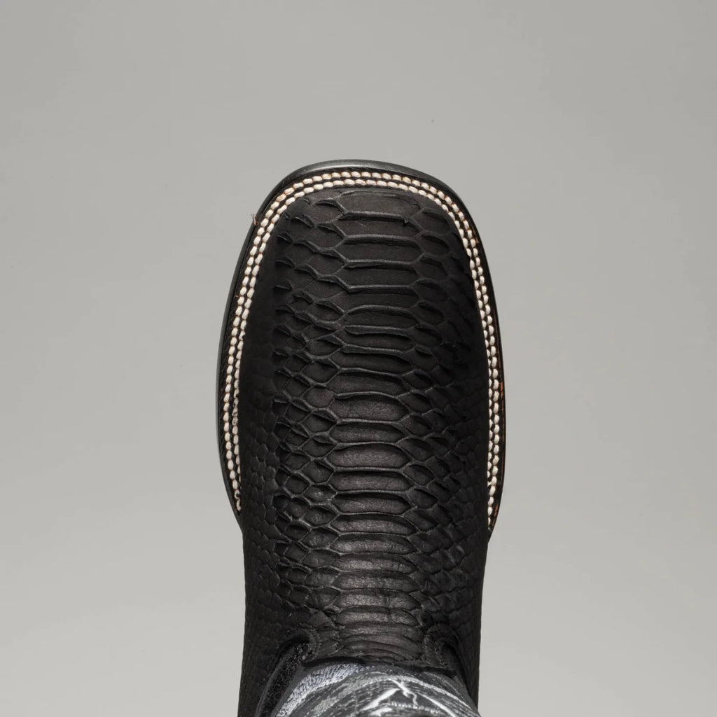 Joe Boots Men”s Viper Phyton Tribute Square Toe Cowboy Boot–Black - OriginalWestern.com