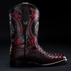 Joe Boots Men”s Viper Phyton Tribute Square Toe Cowboy Boots–King Red - OriginalWestern.com