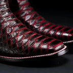 Joe Boots Men”s Viper Phyton Tribute Square Toe Cowboy Boots–King Red - OriginalWestern.com