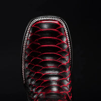 Joe Boots Men”s Viper Phyton Tribute Square Toe Cowboy Boots–King Red - OriginalWestern.com
