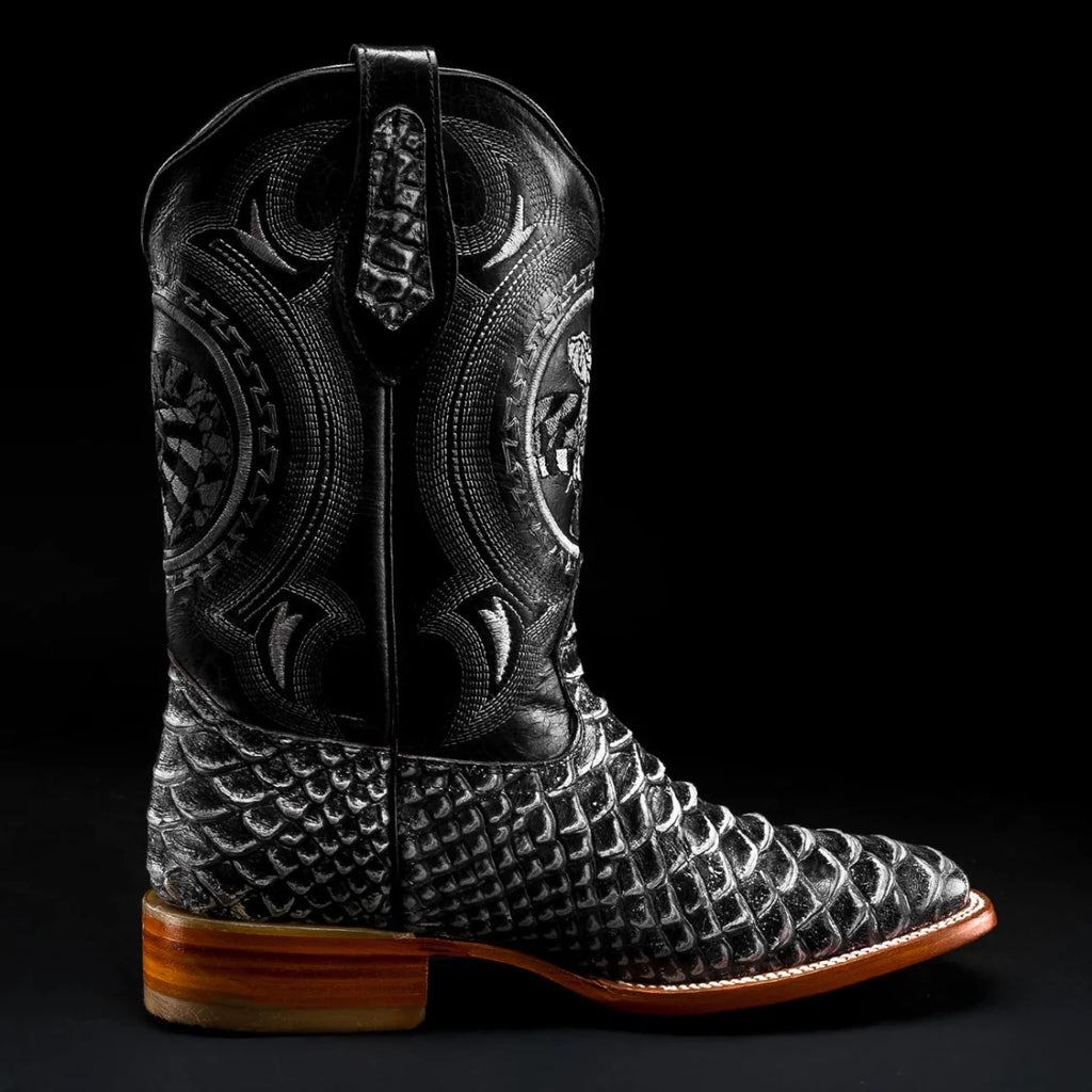 Joe Boots Men”s Viper Phyton Tribute Square Toe Cowboy Boots–King White - OriginalWestern.com