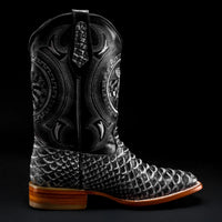 Joe Boots Men”s Viper Phyton Tribute Square Toe Cowboy Boots–King White - OriginalWestern.com