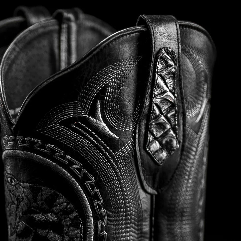 Joe Boots Men”s Viper Phyton Tribute Square Toe Cowboy Boots–King White - OriginalWestern.com