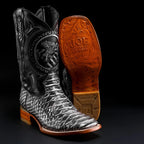 Joe Boots Men”s Viper Phyton Tribute Square Toe Cowboy Boots–King White - OriginalWestern.com