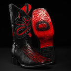 Joe Boots Men”s Viper Phyton Tribute Square Toe Cowboy Boots–Lava - OriginalWestern.com