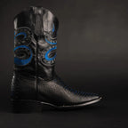 Joe Boots Men”s Viper Phyton Tribute Square Toe Cowboy Boots–Midnight - OriginalWestern.com