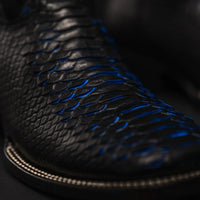 Joe Boots Men”s Viper Phyton Tribute Square Toe Cowboy Boots–Midnight - OriginalWestern.com