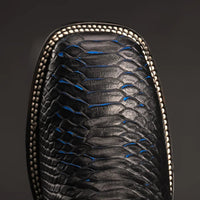 Joe Boots Men”s Viper Phyton Tribute Square Toe Cowboy Boots–Midnight - OriginalWestern.com
