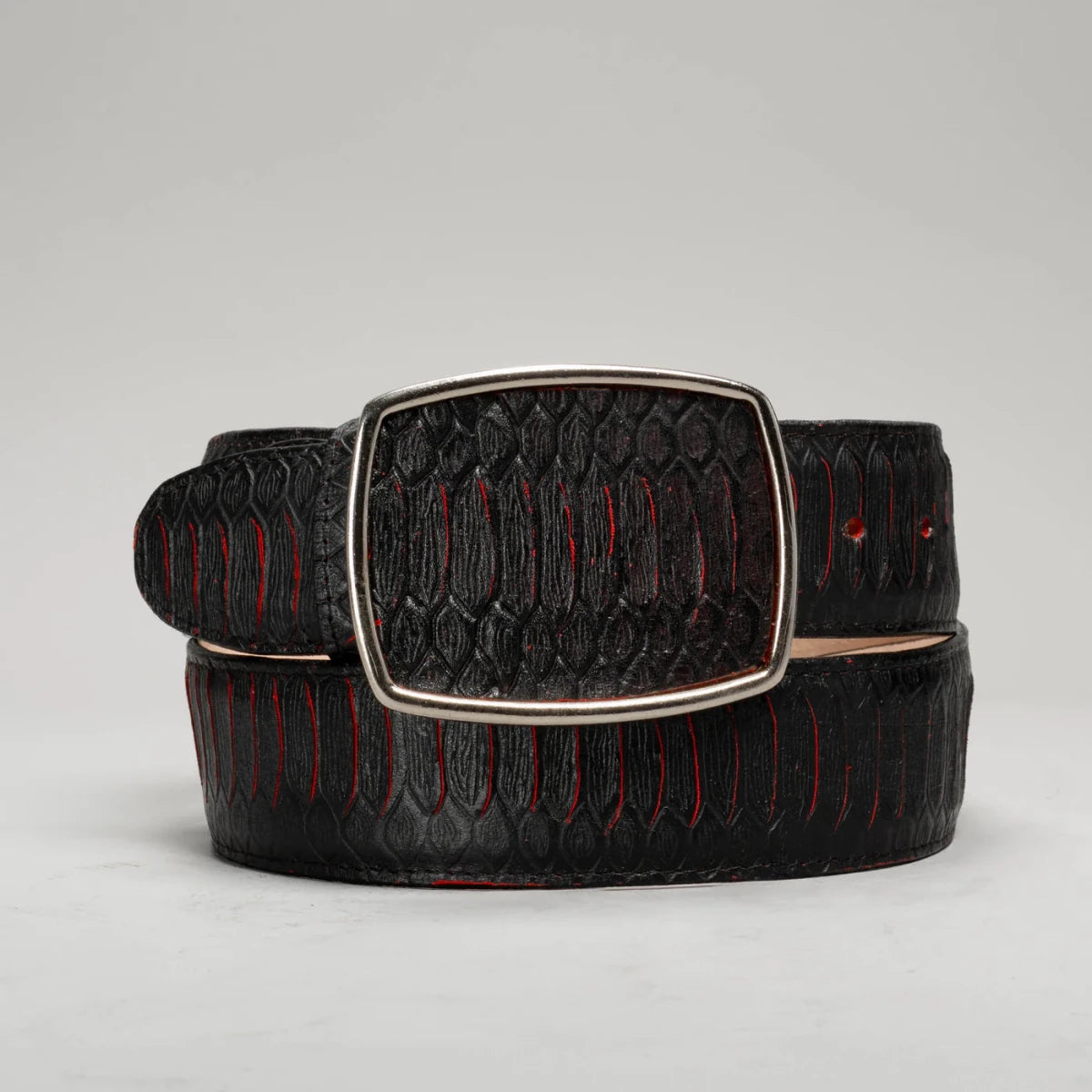 Joe Boots Men”s VIPER Python Square Toe Cowboy Boots and Belt Combo–Lava - OriginalWestern.com