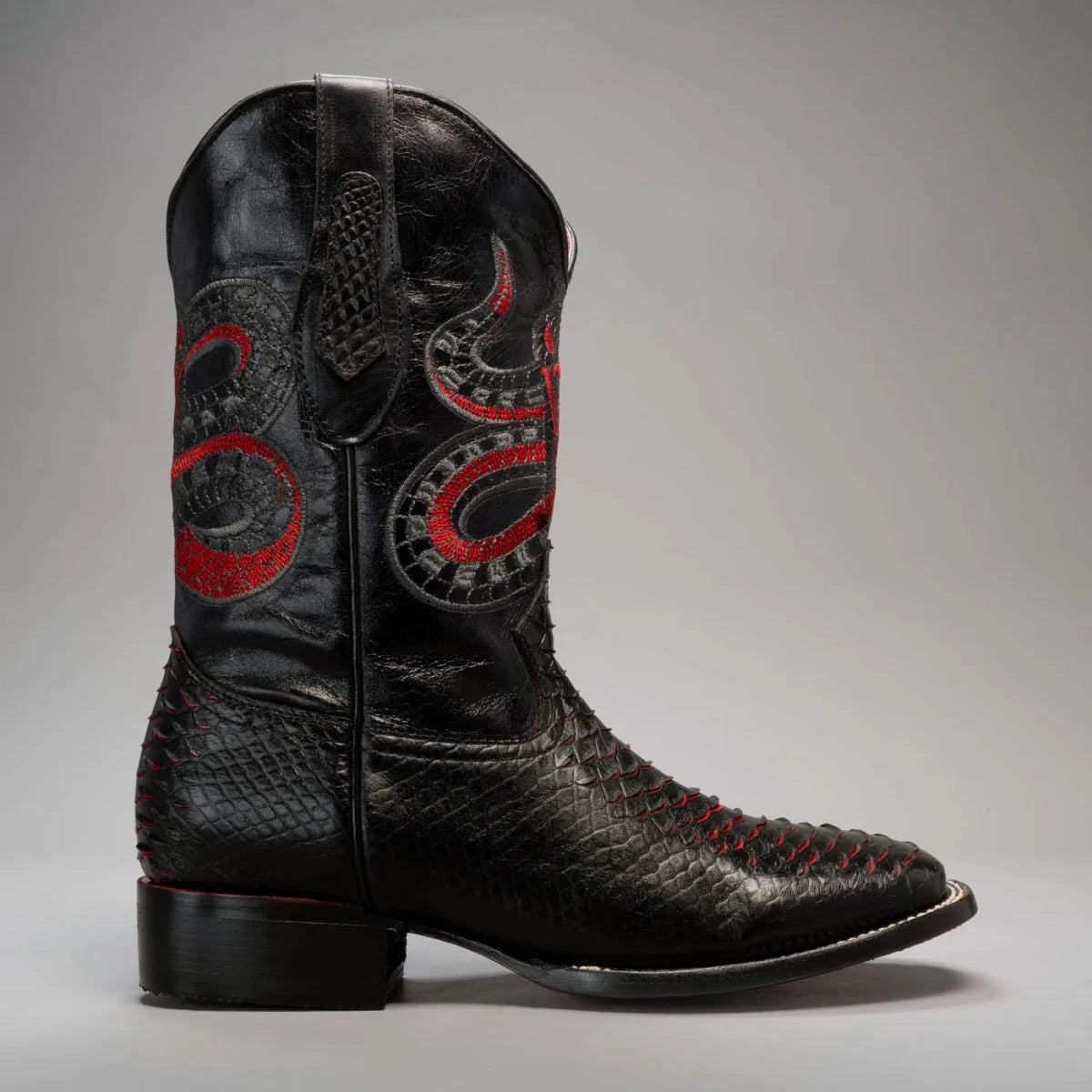 Joe Boots Men”s VIPER Python Square Toe Cowboy Boots and Belt Combo–Lava - OriginalWestern.com