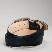 Joe Boots Men”s VIPER Python Square Toe Cowboy Boots and Belt Combo–Midnight - OriginalWestern.com