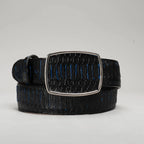 Joe Boots Men”s VIPER Python Square Toe Cowboy Boots and Belt Combo–Midnight - OriginalWestern.com