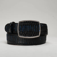 Joe Boots Men”s VIPER Python Square Toe Cowboy Boots and Belt Combo–Midnight - OriginalWestern.com