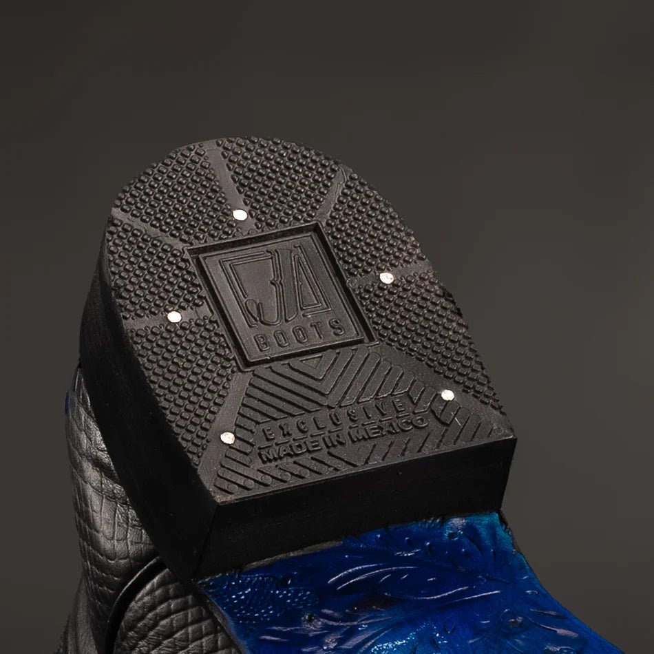 Joe Boots Men”s VIPER Python Square Toe Cowboy Boots and Belt Combo–Midnight - OriginalWestern.com