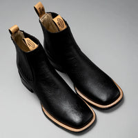 Joe Boots Men”s VS370 Classic Leather Square Toe Ankle Boot–Black - OriginalWestern.com