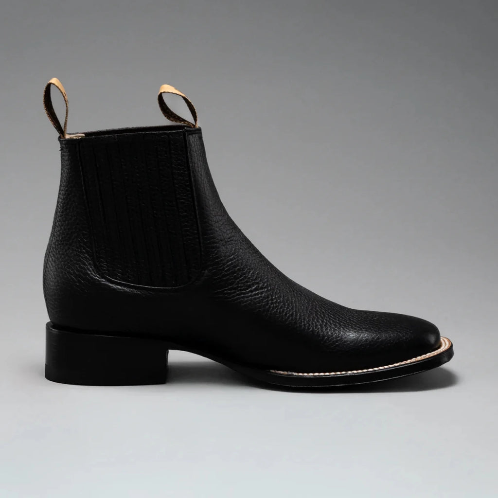 Joe Boots Men”s VS370 Classic Leather Square Toe Ankle Boot–Black - OriginalWestern.com