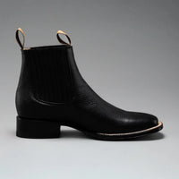Joe Boots Men”s VS370 Classic Leather Square Toe Ankle Boot–Black - OriginalWestern.com
