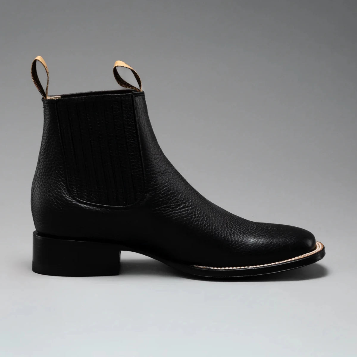 Joe Boots Men”s VS370 Classic Leather Square Toe Ankle Boot–Black - OriginalWestern.com
