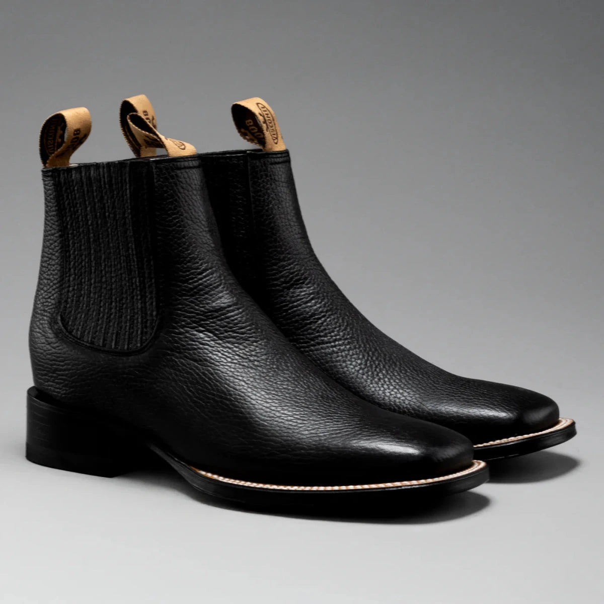 Joe Boots Men”s VS370 Classic Leather Square Toe Ankle Boot–Black - OriginalWestern.com