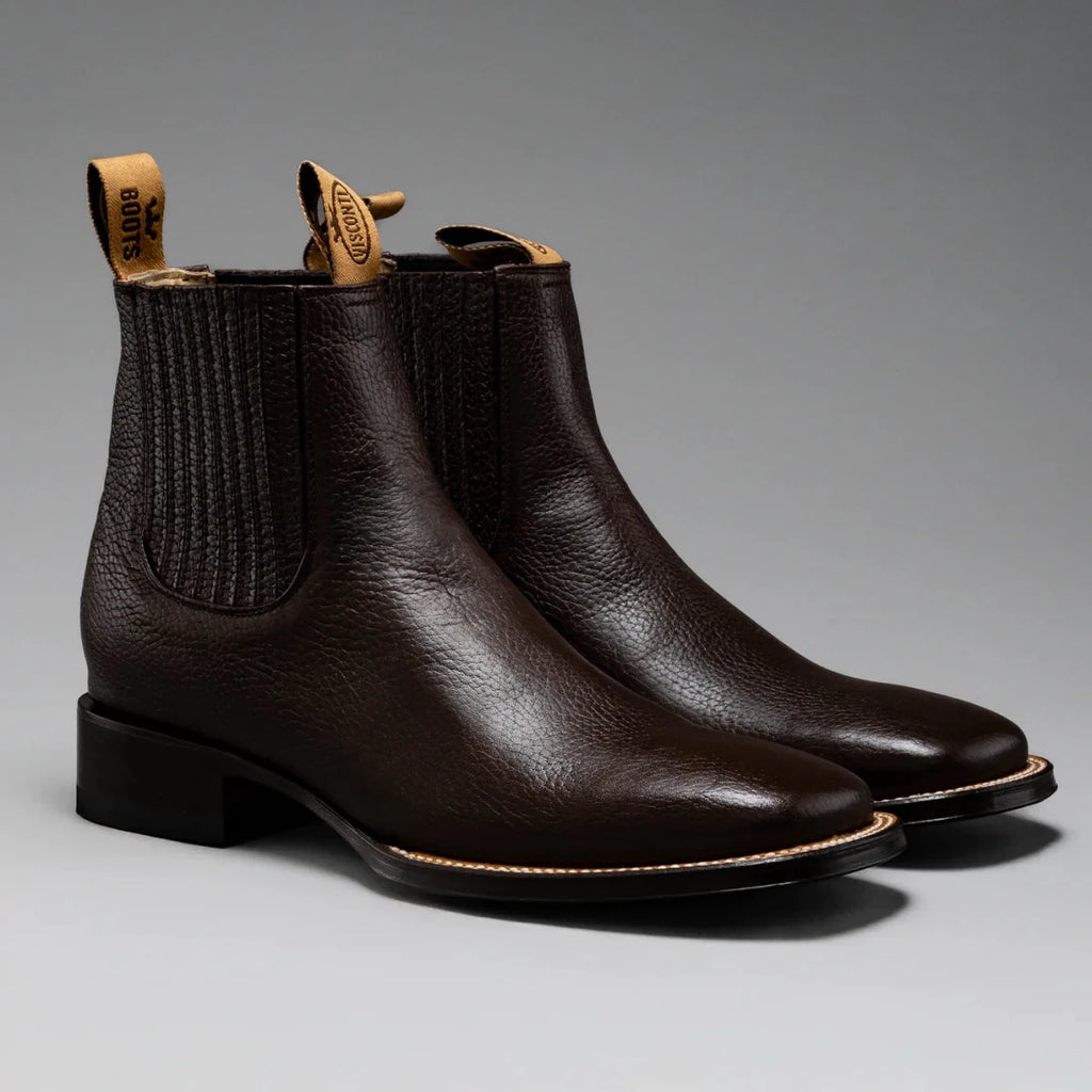 Joe Boots Men”s VS370 Classic Leather Square Toe Ankle Boot–Brown - OriginalWestern.com