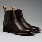 Joe Boots Men”s VS370 Classic Leather Square Toe Ankle Boot–Brown - OriginalWestern.com