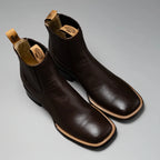 Joe Boots Men”s VS370 Classic Leather Square Toe Ankle Boot–Brown - OriginalWestern.com