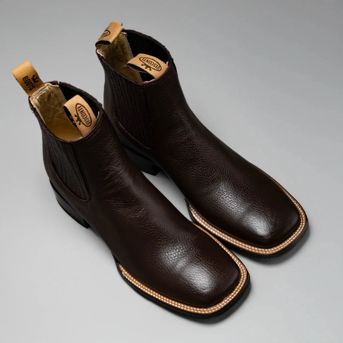 Joe Boots Men”s VS370 Classic Leather Square Toe Ankle Boot–Brown - OriginalWestern.com
