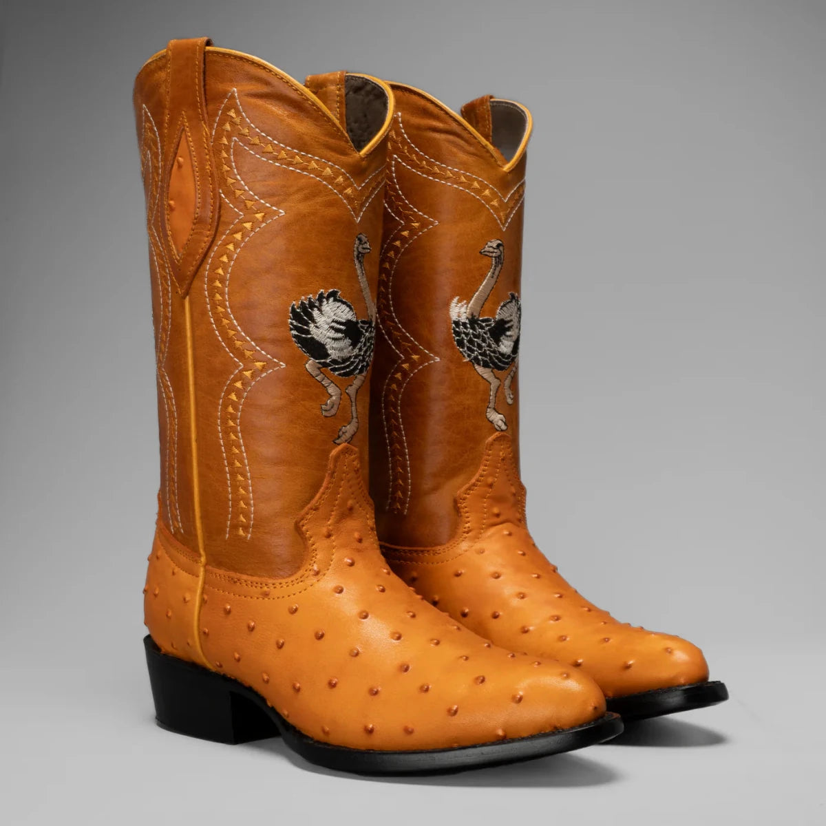 Joe Boots Ostrich Print J - Toe Cowboy Boots – Buttercup - OriginalWestern.com