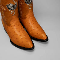 Joe Boots Ostrich Print J - Toe Cowboy Boots – Buttercup - OriginalWestern.com