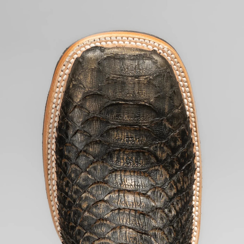 Joe Boots Phyton Snakeskin Print Square Toe Ankle Western Boots – Gold - OriginalWestern.com