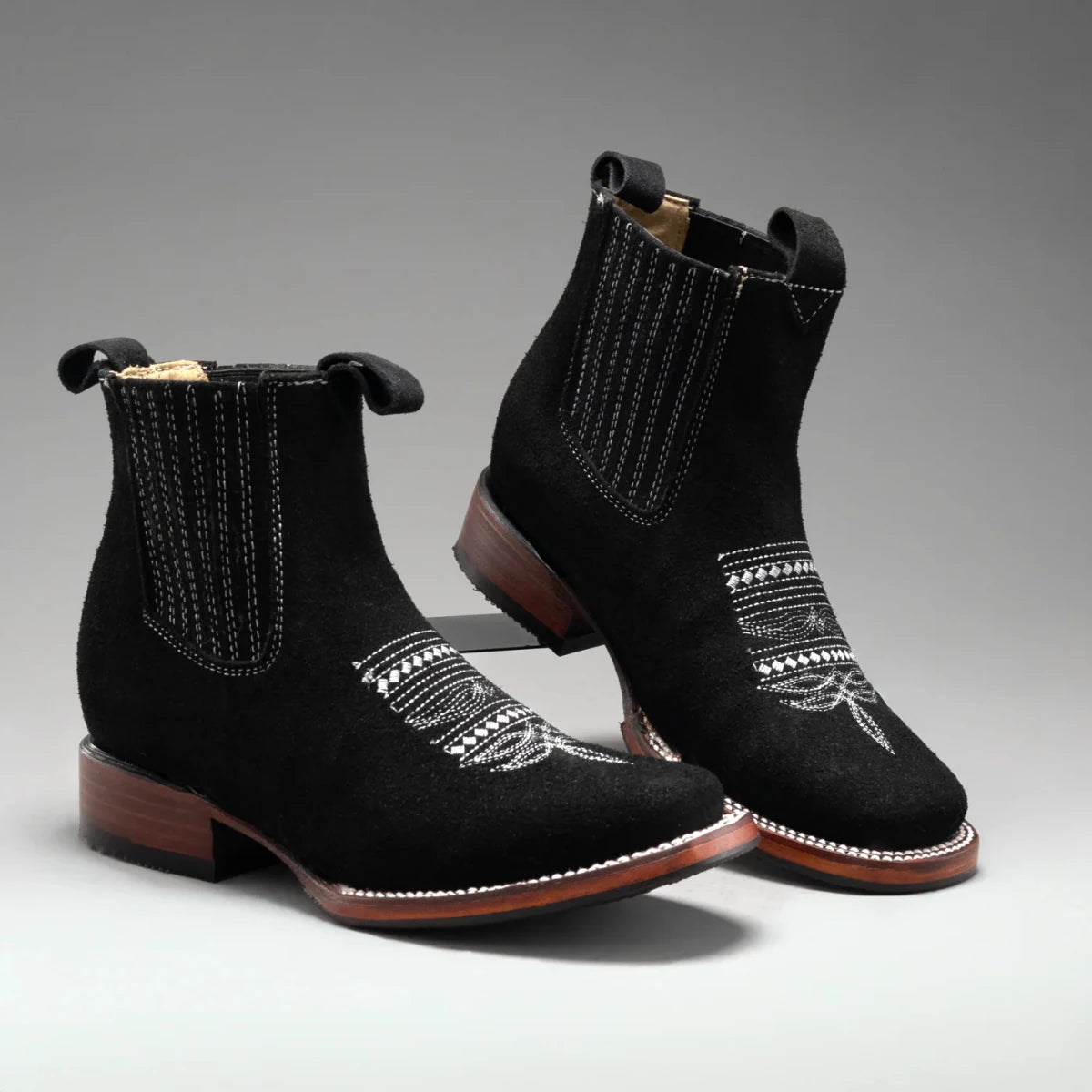Joe Boots Women”s 723 Nobuck Square Toe Ankle Boots - Black - OriginalWestern.com