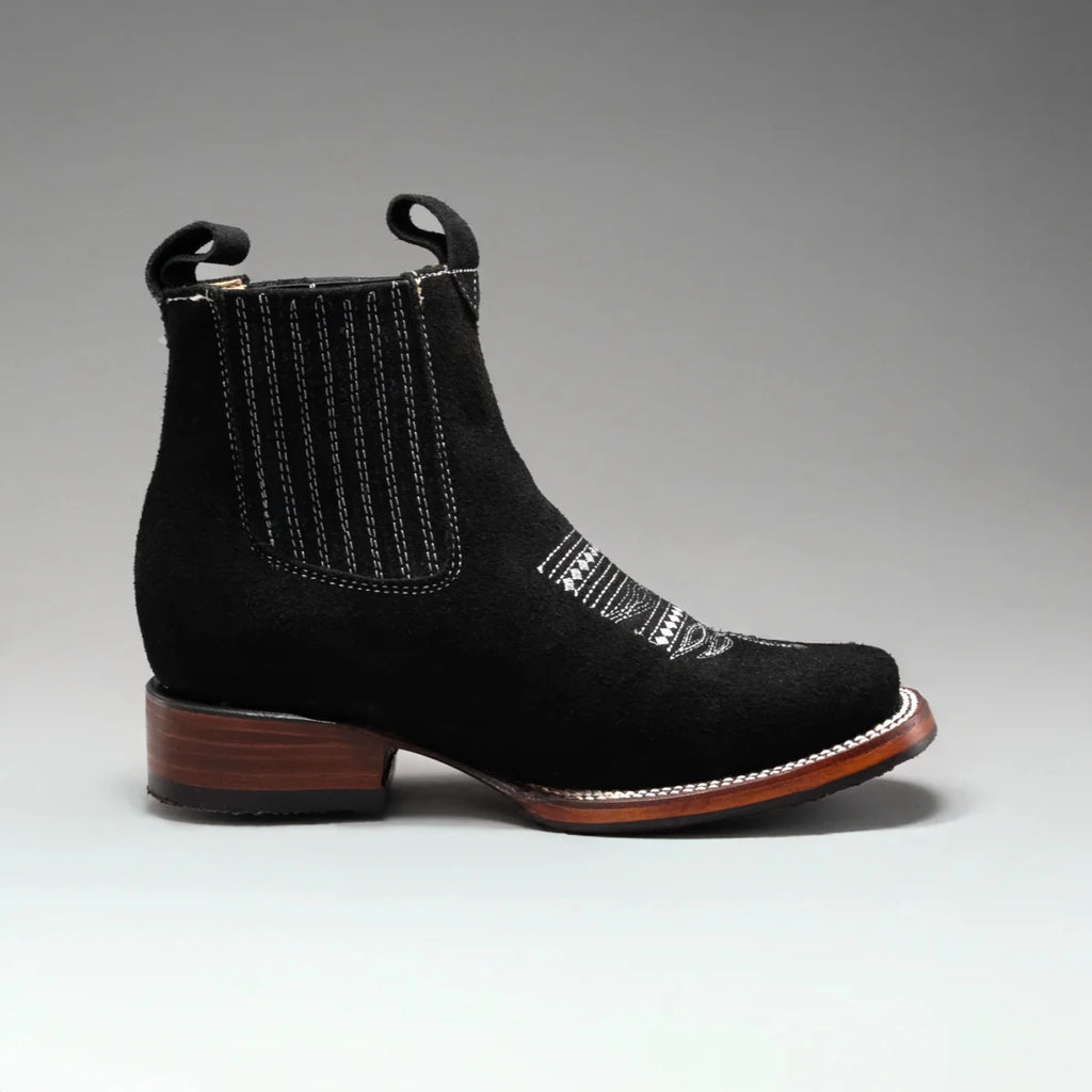 Joe Boots Women”s 723 Nobuck Square Toe Ankle Boots - Black - OriginalWestern.com
