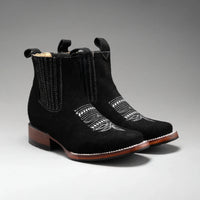 Joe Boots Women”s 723 Nobuck Square Toe Ankle Boots - Black - OriginalWestern.com