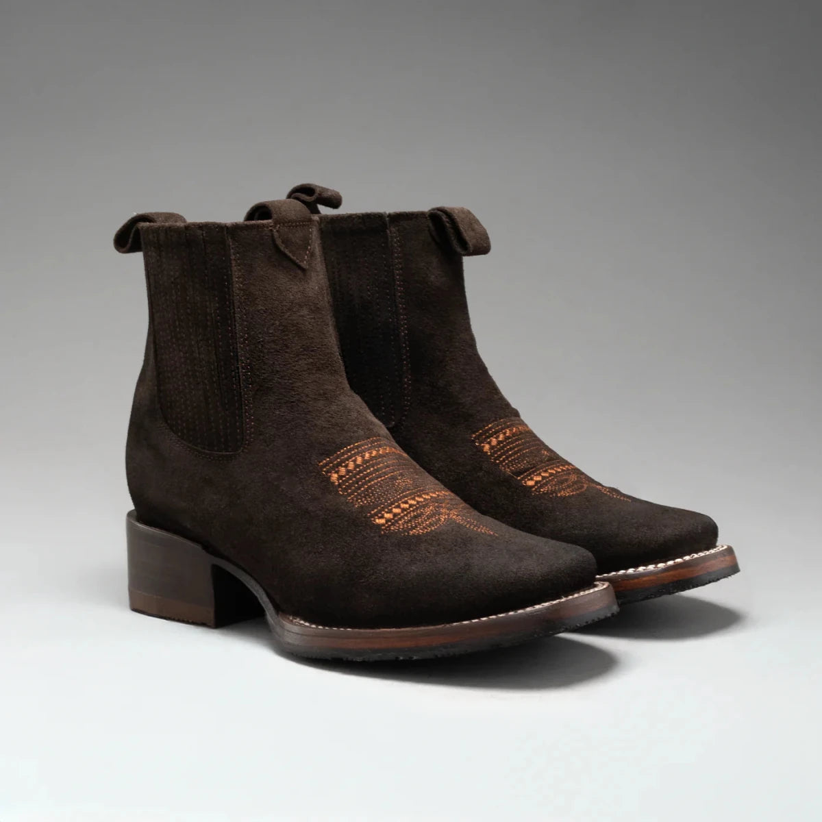 Joe Boots Women”s 723 Nobuck Square Toe Ankle Boots - Brown - OriginalWestern.com