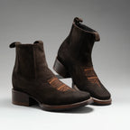 Joe Boots Women”s 723 Nobuck Square Toe Ankle Boots - Brown - OriginalWestern.com