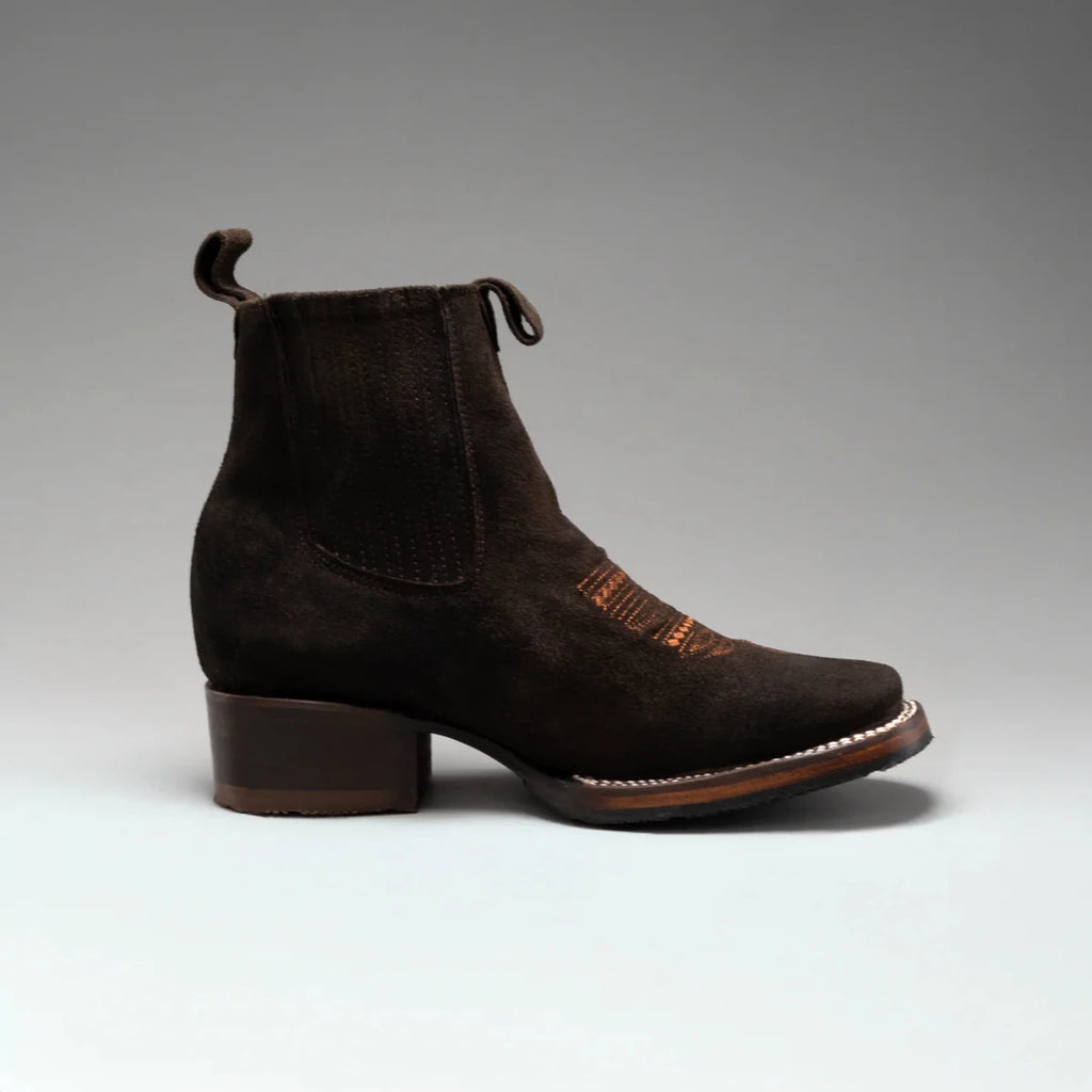 Joe Boots Women”s 723 Nobuck Square Toe Ankle Boots - Brown - OriginalWestern.com