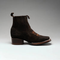 Joe Boots Women”s 723 Nobuck Square Toe Ankle Boots - Brown - OriginalWestern.com